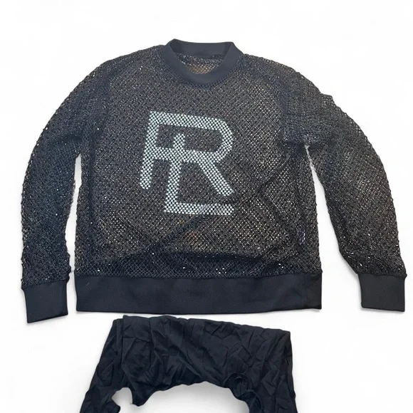 Ralph Lauren Purple Label Women’s Brewer Embellished Mesh Blouse - Picture 1 of 7